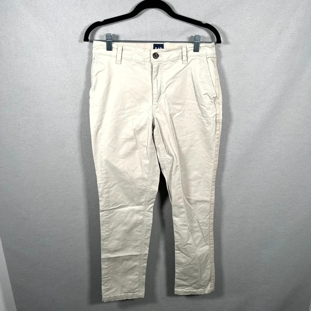 Gap Chino Pants Mens 31W White Slash Pockets Relaxed‎ Fit Outdoor Straight Leg
